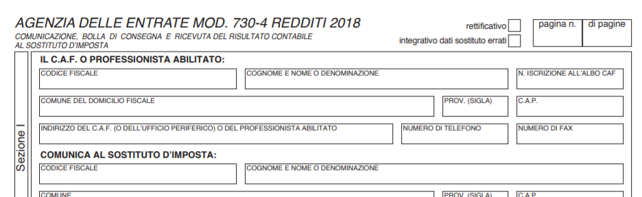 Modello 730 Agenzia delle Entrate