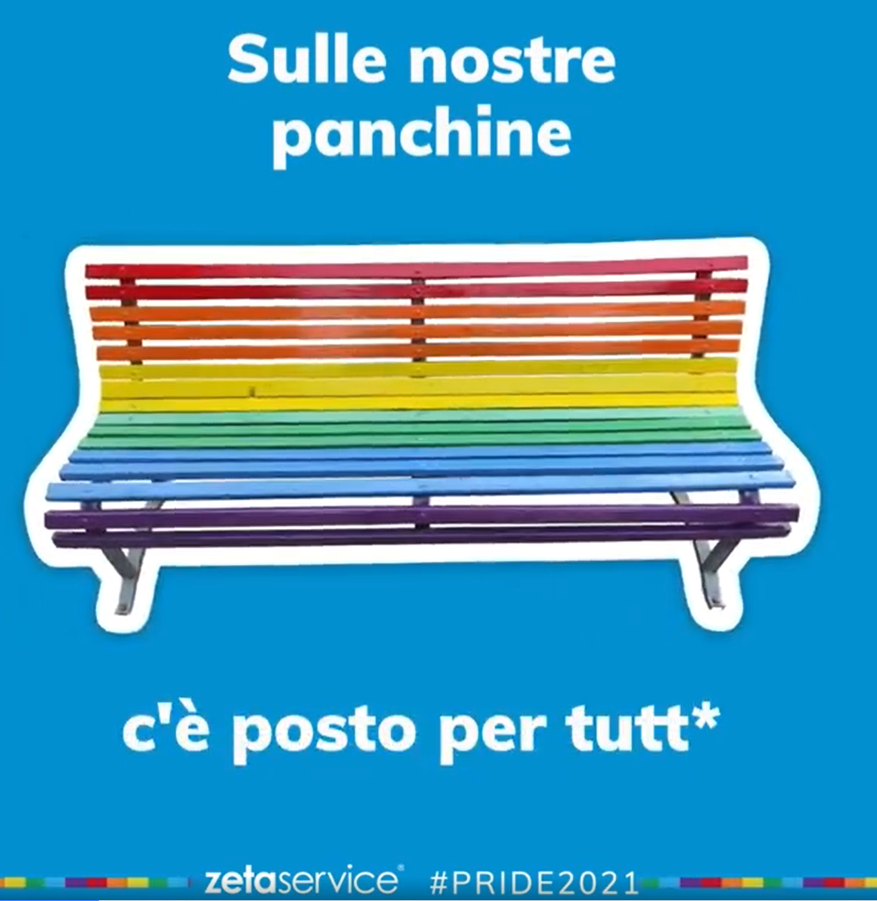 Una panchina arcobaleno