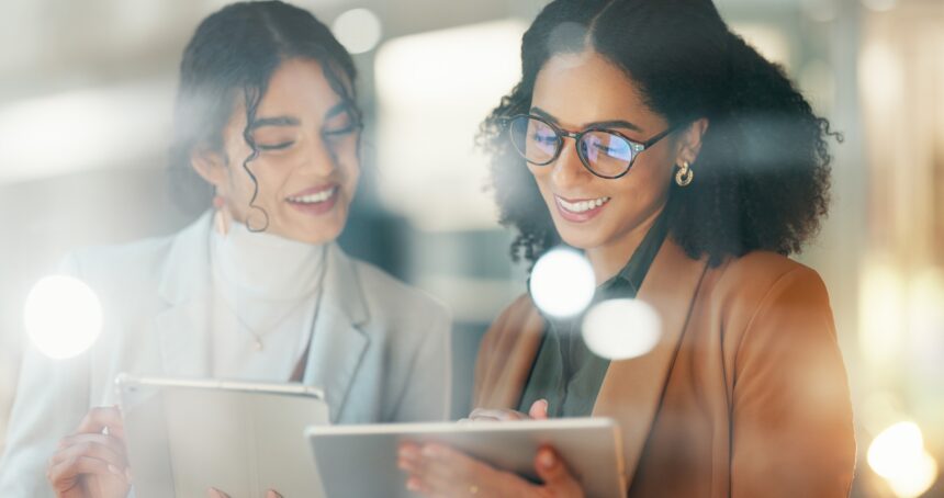 Business,Women,,Teamwork,And,Tablet,Planning,For,Human,Resources,Solution,