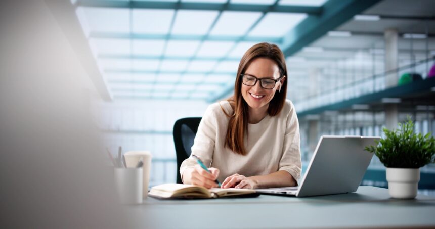 Digital,Marketing,Specialist,Attending,Virtual,Webinar,On,Laptop,Screen.